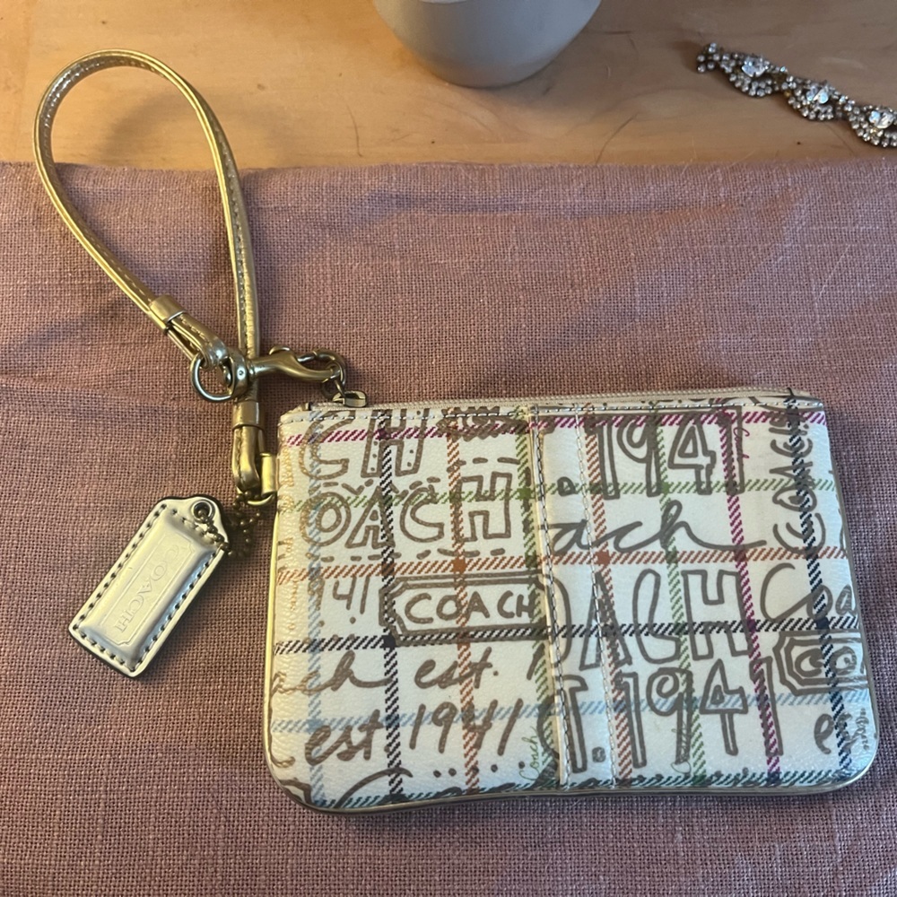 Coach 1941 Plaid Wristlet